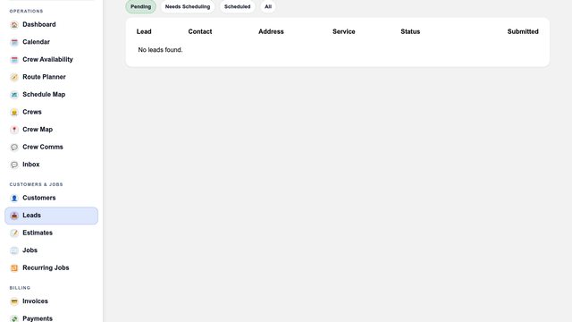 Leads screenshot