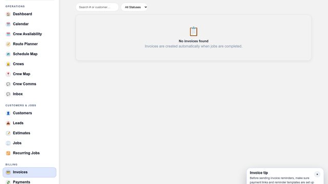 Invoices screenshot