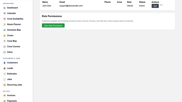 Users screenshot