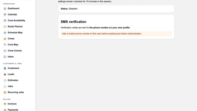 Role Permissions screenshot